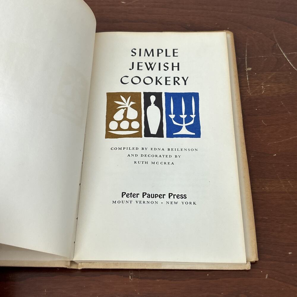 Peter Pauper Press Simple Jewish Cookery Cookbook 1962 Edna Beilenson HCDJ - Picture 7 of 10